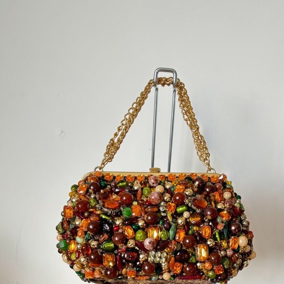 ExtraOrdinary XL Embellished Evening Purse Loaded with Large Beads - Picture 2 of 7